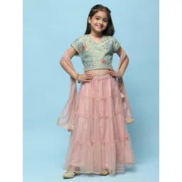 Biba Girls Embroidered Ready to Wear Lehenga & Blouse With Dupatta-picture-32