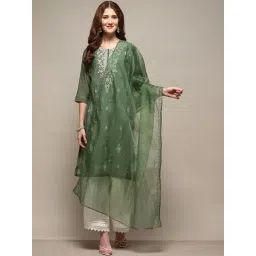 Biba Green Embroidered Dupatta-picture-26
