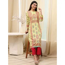 Biba Green Regular Fit Printed Kurtas image 5