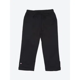 Biba Kids-Girls Black Relaxed Straight Leg Straight Fit Trousers-picture-13