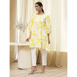 Biba Lime Cotton Printed Kurta-picture-24