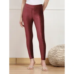 Biba Maroon Relaxed Fit Leggings-picture-10
