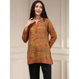 Biba Mustard & Red Straight Fit Printed Kurti-picture-25