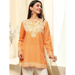 Biba Orange Floral Printed Kurti-picture-36