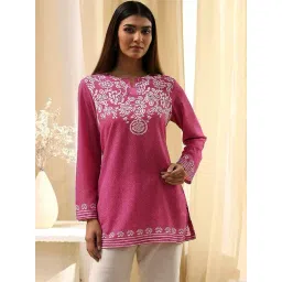 Biba Pink Floral Printed Kurti-picture-11