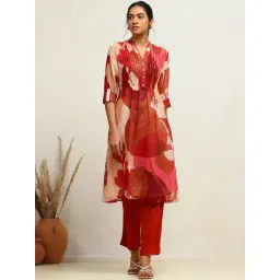 Biba Pink Printed A Line Kurta-picture-19