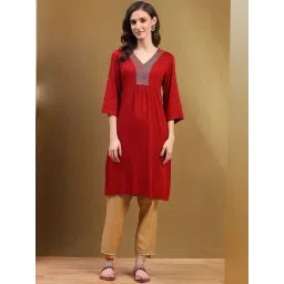 Biba Red Straight Kurta-picture-37