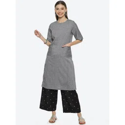 Biba Round Neck Straight Kurta with Palazzos-picture-21