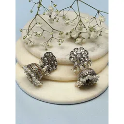 Biba Silver Plated Contemporary Jhumkas-image-48