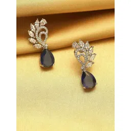 Biba Silver Plated Navy Alloy Earrings for Women-image-17