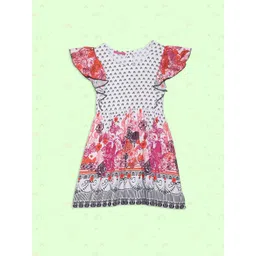 Biba White & Pink Floral A-Line Dress-picture-44