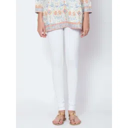 Biba White Cotton Fitted Leggings-picture-42