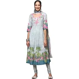 biba Women Art Silk Regular Fit Flared Dyed Kurti-picture-34