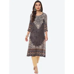 Biba Women Black Ethnic Motifs Printed Straight Fit Kurta-picture-11