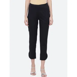 Biba Women Black Straight Fit Trousers-picture-34