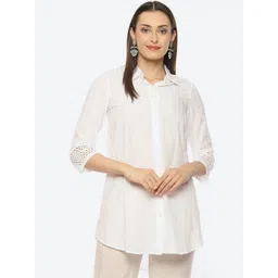 Biba Women Classic Striped Casual Cotton Shirt-picture-41