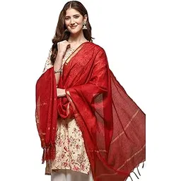 biba Women Cotton Blend Regular Dyed Dupatta-picture-55