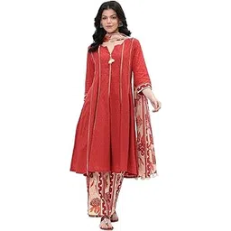 biba Women Cotton Kalidar Dyed Suit Set-picture-39