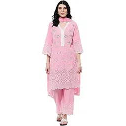 biba Women Cotton Straight Embroidered Suit Set-picture-20