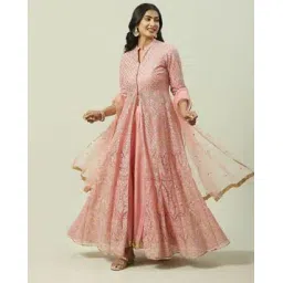 biba Women Embellished Flared Kurta Lehenga Suit Set-picture-17