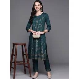 Biba Women Floral Printed Kurta with Trousers-picture-39