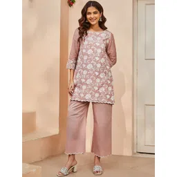 Biba Women Floral Printed Regular Kurta with Palazzos-picture-18