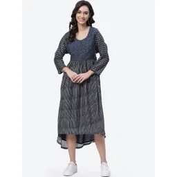 Biba Women Navy Blue Midi Dress-picture-36