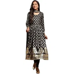 biba Women Rayon Foil Printed Anarkali Suit Set-picture-21