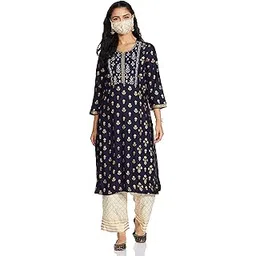 biba Women Rayon Straight Printed Suit Set-picture-17