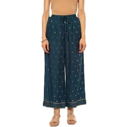 biba Women Regular Fit Maroon Cotton Blend Trousers-picture-14