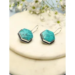 Biba Women Turquoise Brass Drop Earrings-picture-14