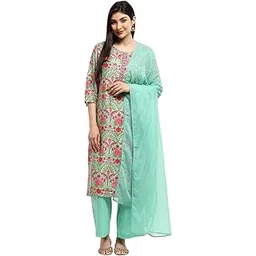 biba Women Viscose Straight Printed Suit Set-picture-28