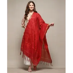 biba Women Yarn-Dyed Dupatta with Tassels-picture-33