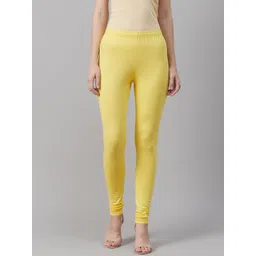 Biba Women Yellow Solid Churidar Length Leggings-picture-33