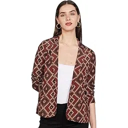 biba Women's Polyester Blend Printed Straight Jacket Standard Length-picture-40