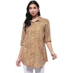 biba Women's Rayon Printed Regular Fit Shirt-picture-19