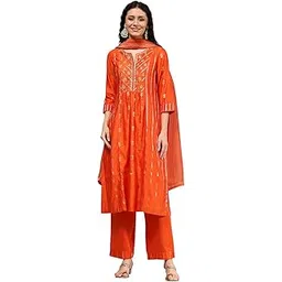 biba Women's Silk Kurta, Bottom, Dupatta-picture-39