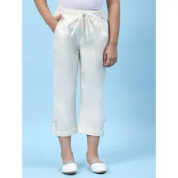 biba girls Biba Kids White Cotton Straight Fit Pants-picture-36