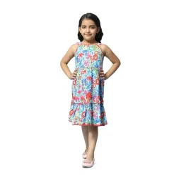 BIBA Girls Blue & Red Cotton Printed Dress-picture-12