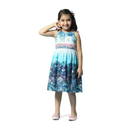 Biba Girls Blue Cotton Printed Dress-picture-24