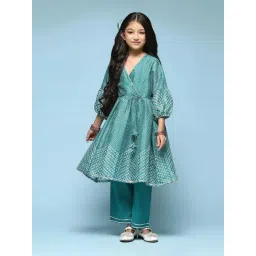 BIBA Girls Kids Green Printed Kurta Set-picture-34