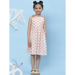 BIBA Girls Off White Cotton Printed Dress-picture-40