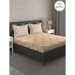 Bichauna Multicoloured Floral 120 TC Queen Bedsheet with 2 Pillow Covers-picture-37