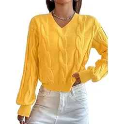 bifanxi Women's V-Neck Knitted Pullover Sweater with Long Sleeves in Soft Imitation Velvet-picture-15