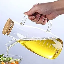 BIG CART Borosilicate Oil Dispenser & Stoppers Bottle with Handle and Air Tight Wooden Lid 750 ML (Pack of 1)-picture-25