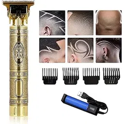 BIG CART Hair Trimmer For Men Buddha Style Trimmer, Professional Hair Clipper, Adjustable Blade Clipper, Shaver For Men, Retro Oil Head Close Cut Precise hair Trimming Machine, Metalic Gold-picture-12