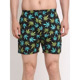 Big Fox Men Black & Green Pure Cotton Printed Boxers-picture-24