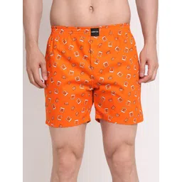 Big Fox Men Orange Printed Pure Cotton Boxers-picture-26