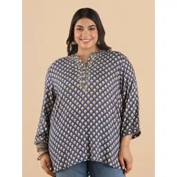 Big Hello - The Plus Life Floral Printed V-Neck Kurti-picture-22