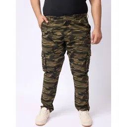 Big Hello - The Plus Life Men Camouflage Printed High-Rise Cargos Trousers-picture-17